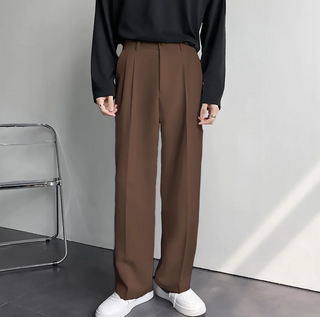 Korean Baggy Loose Fit Pants For Men - Brown